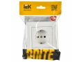 BRITE Розетка 1-местная с заземлением с защитными шторками 16А в сборе РСР14-1-0-БрБ белый BRITE ИЭК
