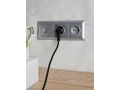 BRITE Розетка 1-местная с заземлением с защитными шторками 16А с USB A+C 18Вт РЮш11-1-БрА алюминий ИЭК