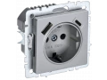 BRITE Розетка 1-местная с заземлением с защитными шторками 16А с USB A+C 18Вт РЮш11-1-БрА алюминий ИЭК