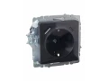 BRITE Розетка 1-местная с заземлением с защитными шторками 16А с USB A+C 18Вт РЮш11-1-БрГ графит ИЭК