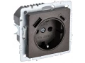 BRITE Розетка 1-местная с заземлением с защитными шторками 16А с USB A+C 18Вт РЮш11-1-БрТБ темная бронза ИЭК