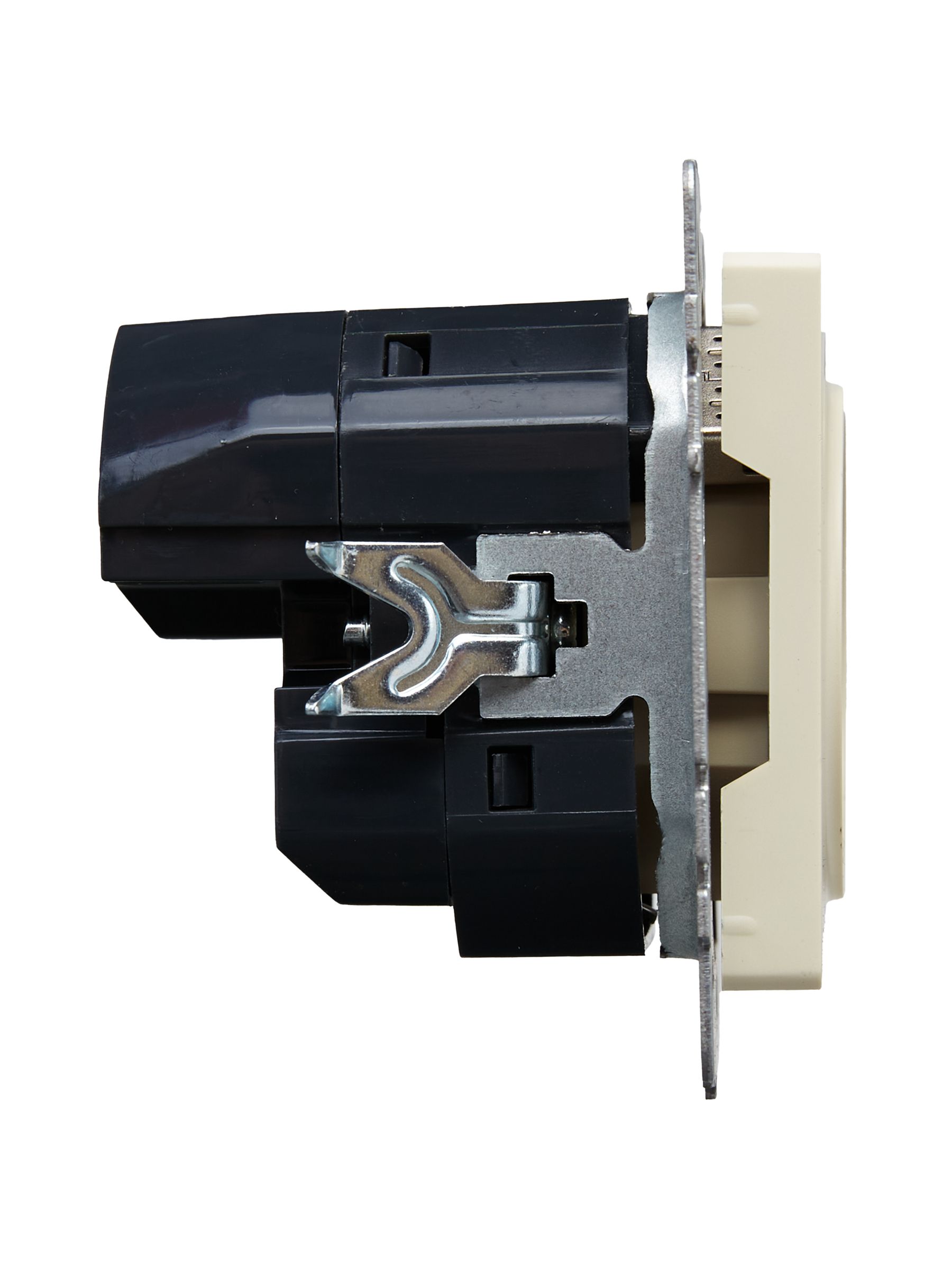 BRITE Розетка 1-местная с заземлением с защитными шторками 16А с USB A+C 18Вт РЮш11-1-БрКр бежевый ИЭК