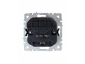 BRITE Розетка 1-местная с заземлением с защитными шторками 16А с USB A+C 18Вт РЮш11-1-БрКр бежевый ИЭК