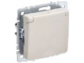BRITE Розетка 1-местная с заземлением с защитными шторками и крышкой 16А IP20 РСбш10-3-БрКр бежевый ИЭК