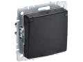 BRITE Розетка 1-местная с заземлением со шторками и крышкой 16А IP20 РСбш10-3-БрЧ черный ИЭК