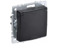 BRITE Розетка 1-местная с заземлением со шторками и крышкой 16А IP20 РСбш10-3-БрЧ черный ИЭК