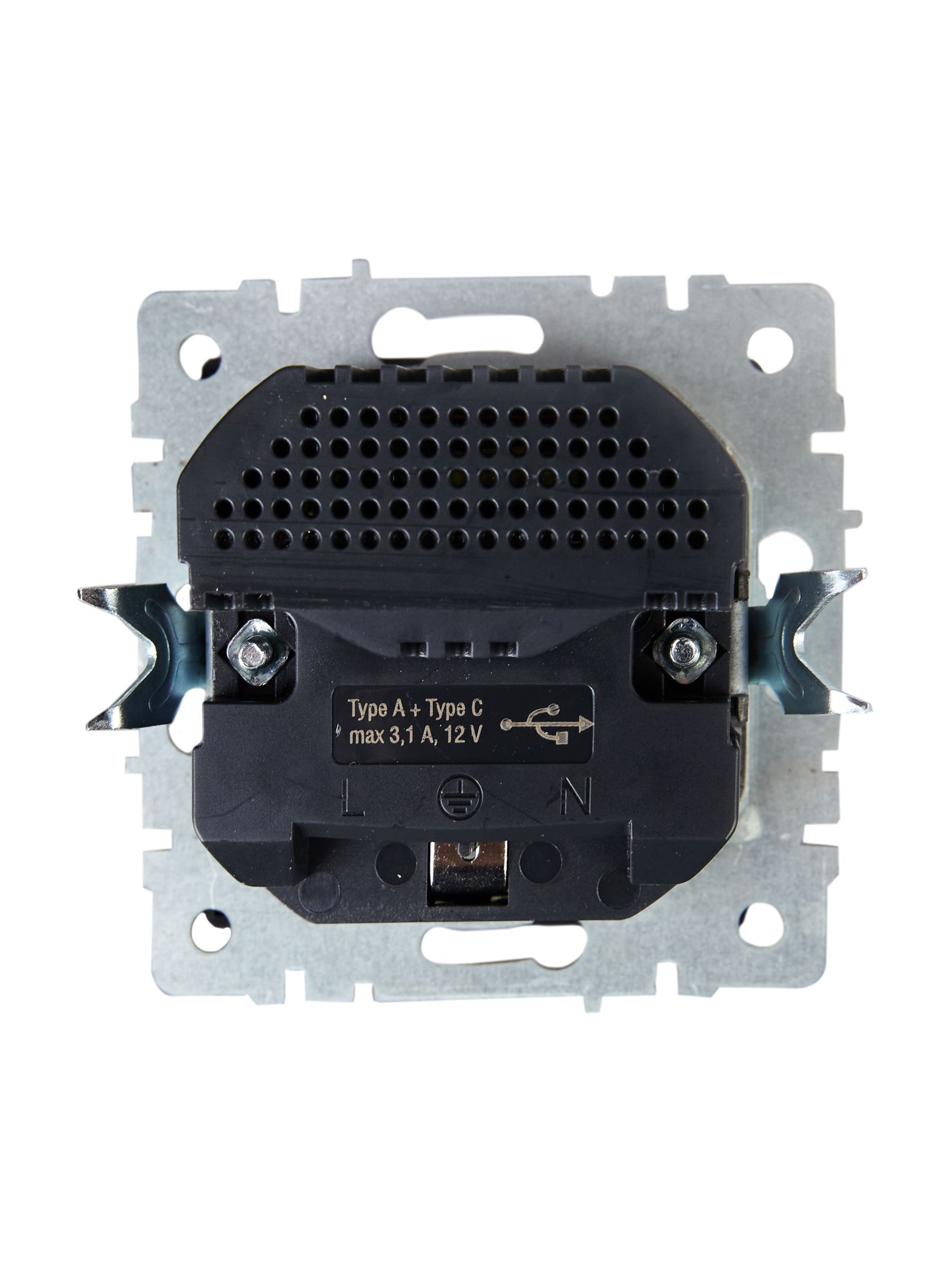 BRITE Розетка 1-местная с заземлением с защитными шторками 16А с USB A+C 18Вт РЮш11-1-БрМ маренго ИЭК
