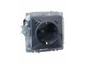 BRITE Розетка 1-местная с заземлением с защитными шторками 16А с USB A+C 18Вт РЮш11-1-БрМ маренго ИЭК