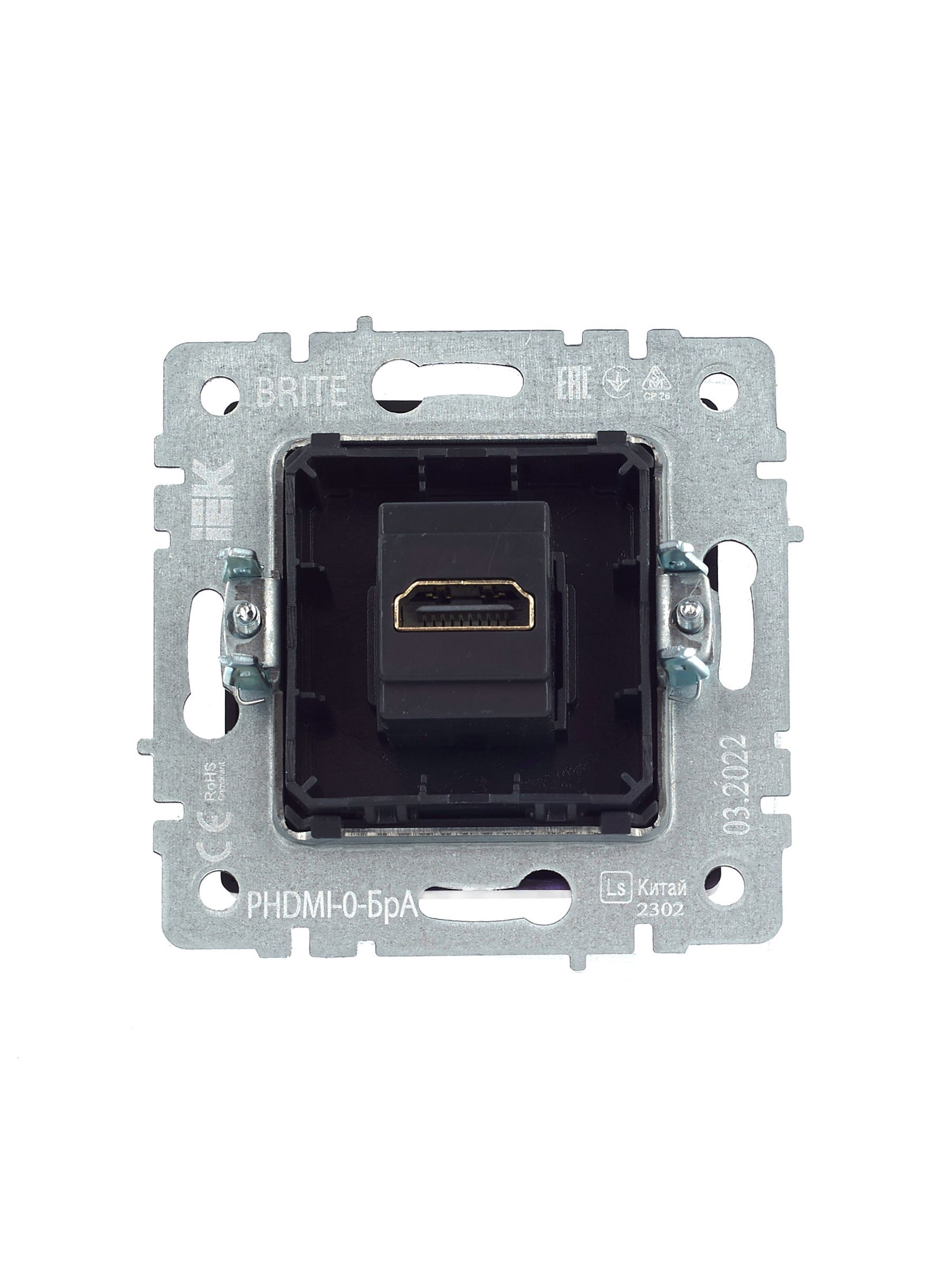 BRITE Розетка HDMI РHDMI-0-БрА алюминий ИЭК