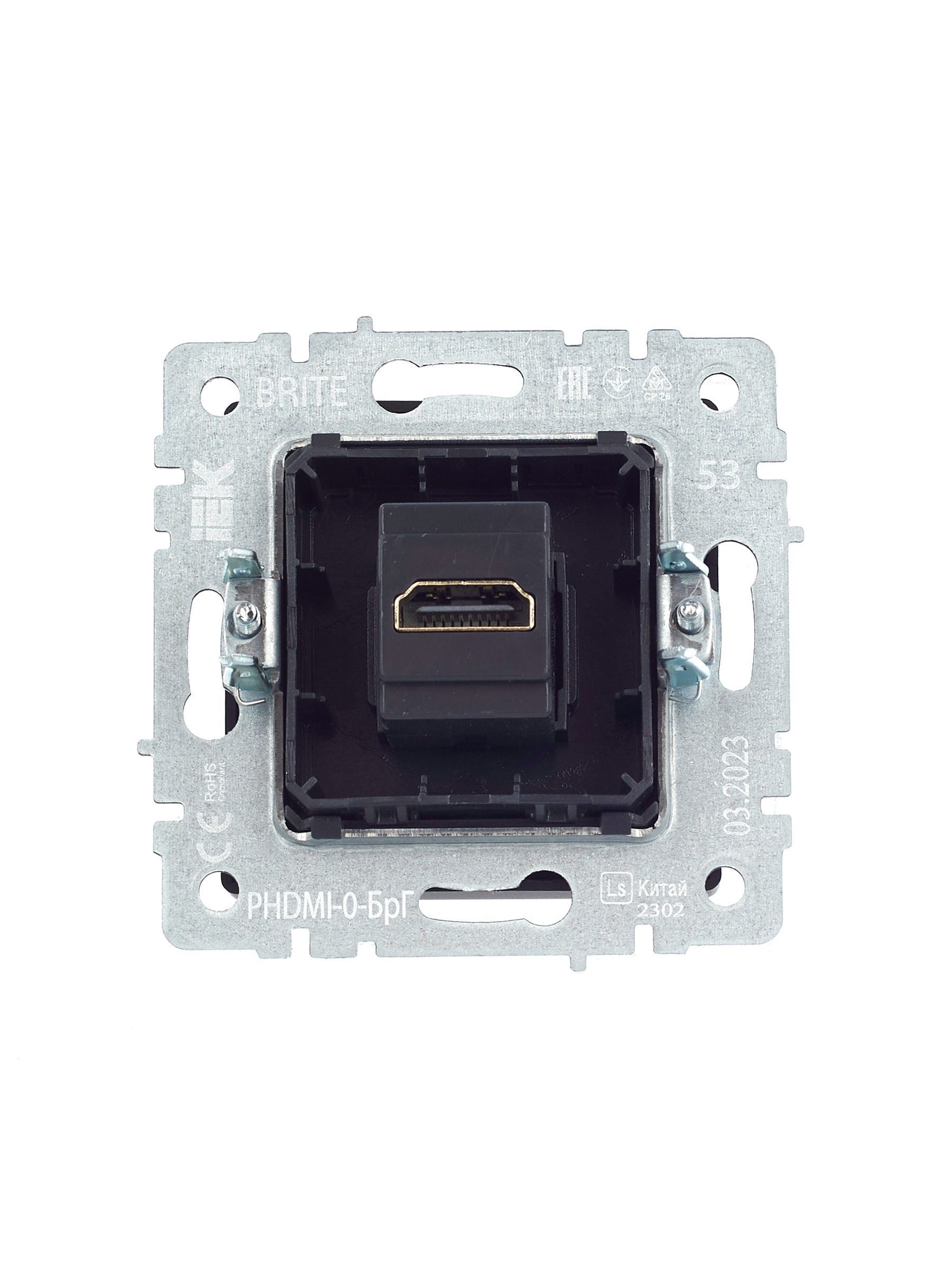 BRITE Розетка HDMI РHDMI-0-БрГ графит ИЭК