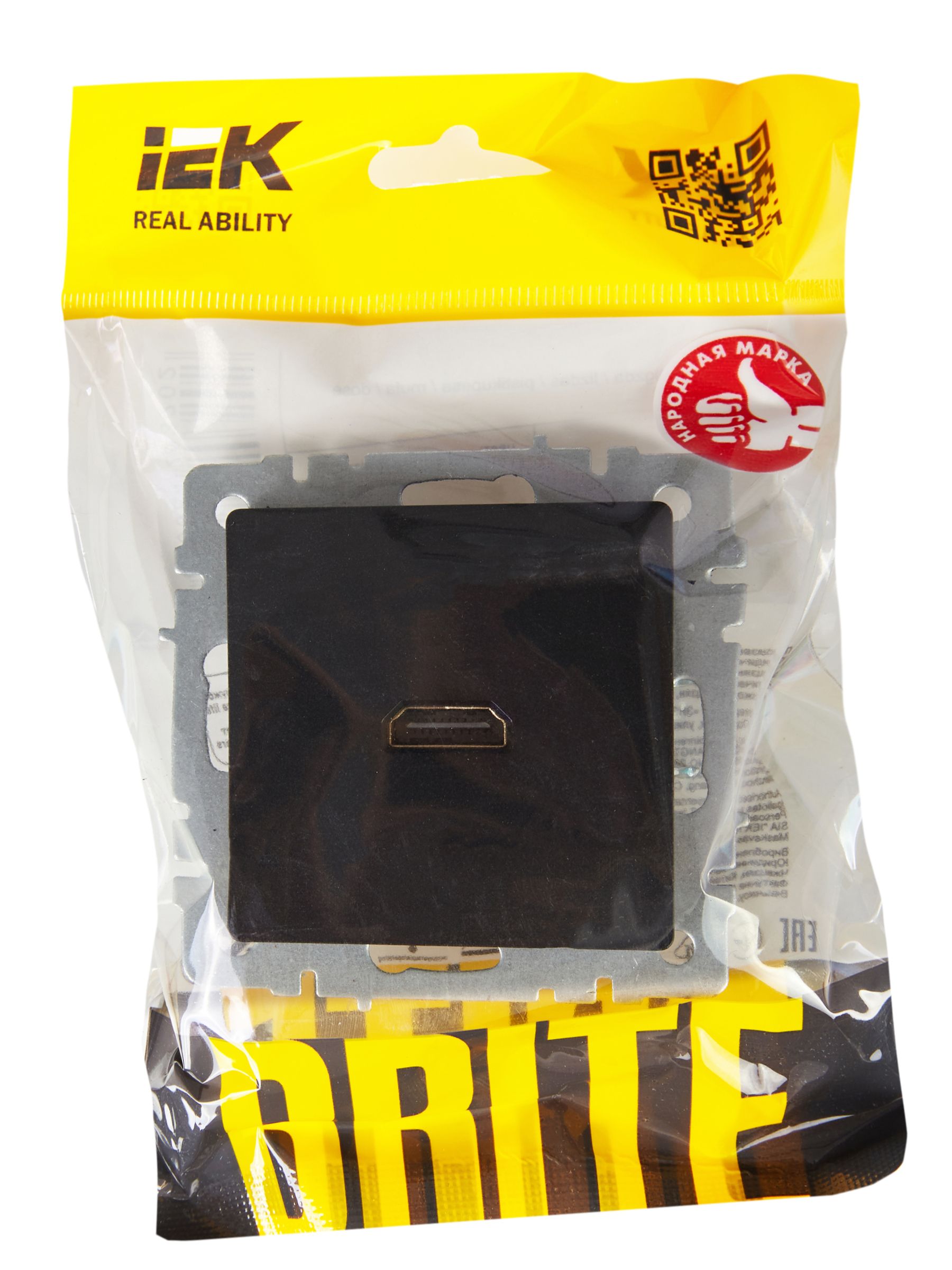 BRITE Розетка HDMI РHDMI-0-БрЧ черный ИЭК