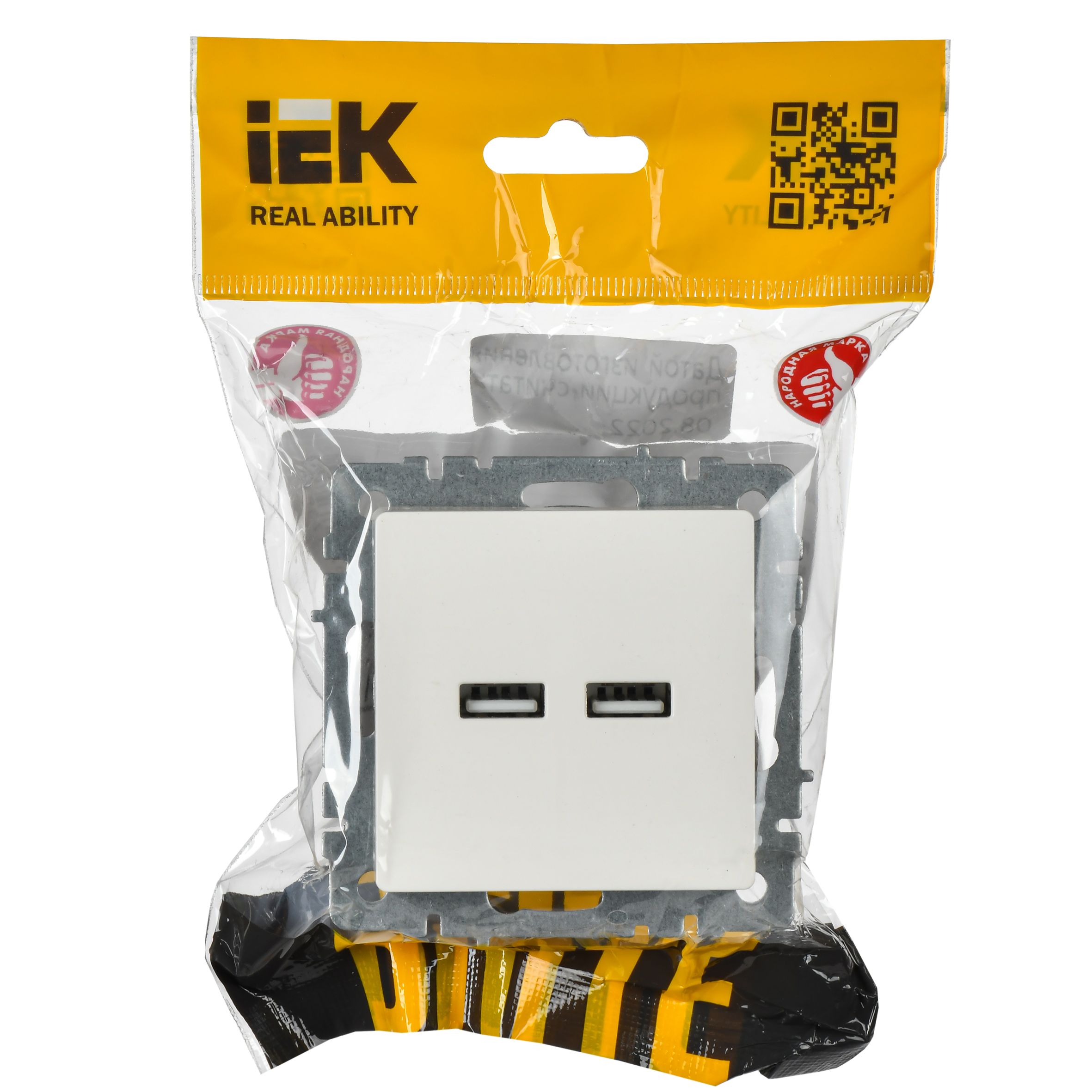 BRITE Розетка USB A+A 5В 3,1А РЮ10-1-БрБ белый ИЭК