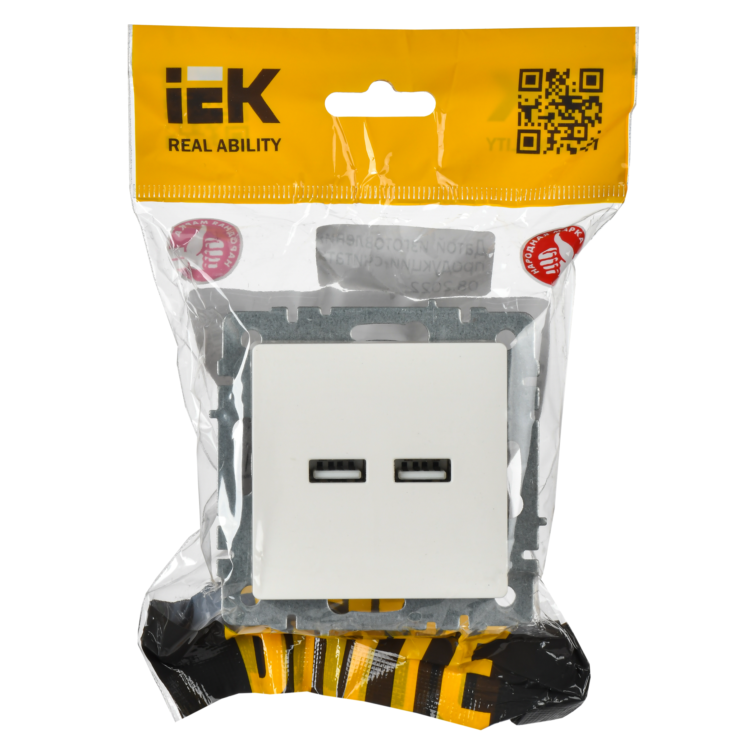 BRITE Розетка USB A+A 5В 3,1А РЮ10-1-БрБ белый ИЭК