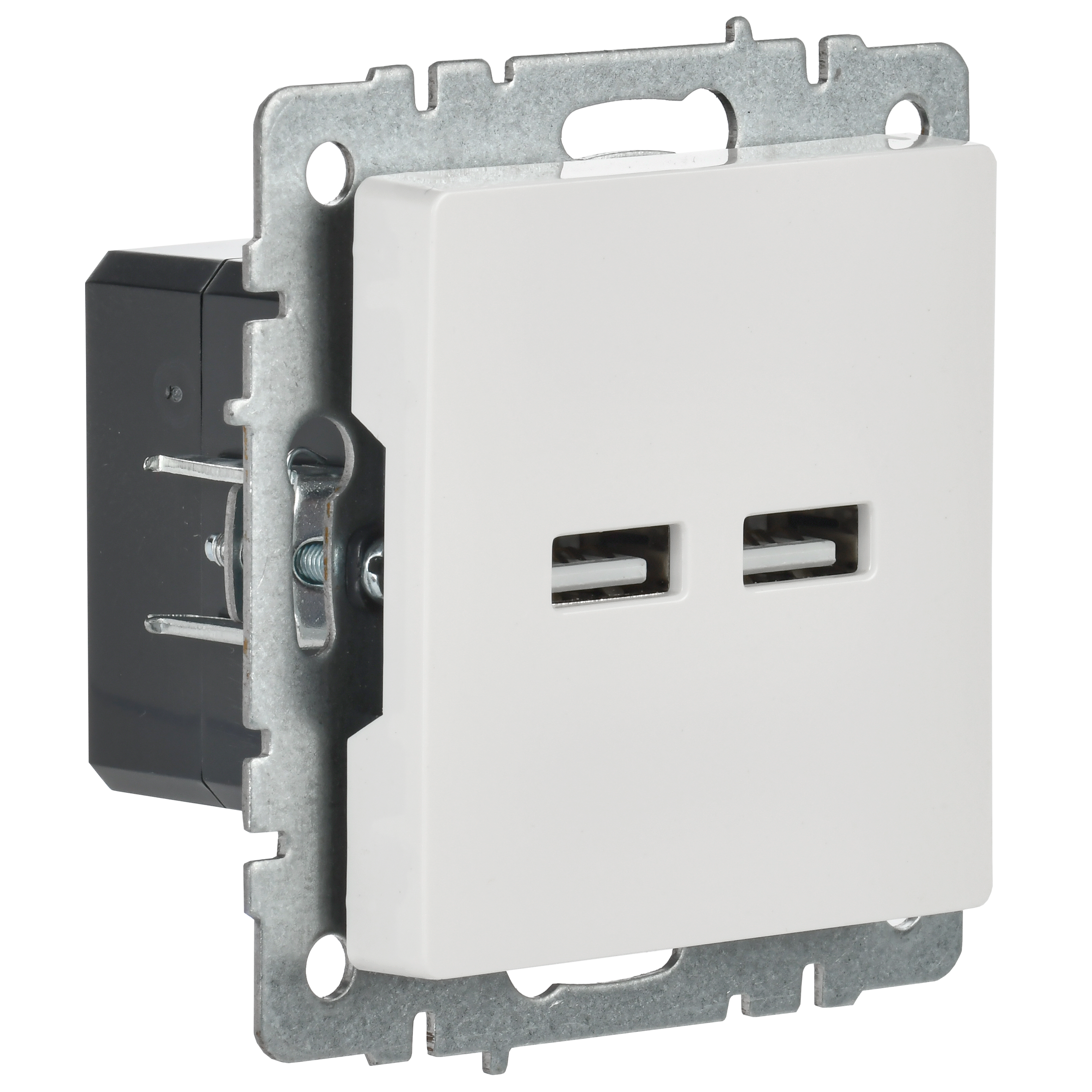 BRITE Розетка USB A+A 5В 3,1А РЮ10-1-БрБ белый ИЭК