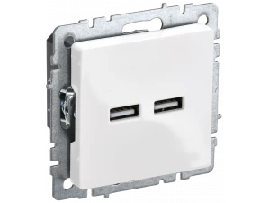 BRITE Розетка USB A+A 5В 3,1А РЮ10-1-БрБ белый ИЭК