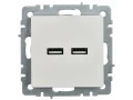 BRITE Розетка USB A+A 5В 3,1А РЮ10-1-БрБ белый ИЭК