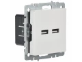 BRITE Розетка USB A+A 5В 3,1А РЮ10-1-БрБ белый ИЭК