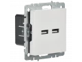 BRITE Розетка USB A+A 5В 3,1А РЮ10-1-БрБ белый ИЭК