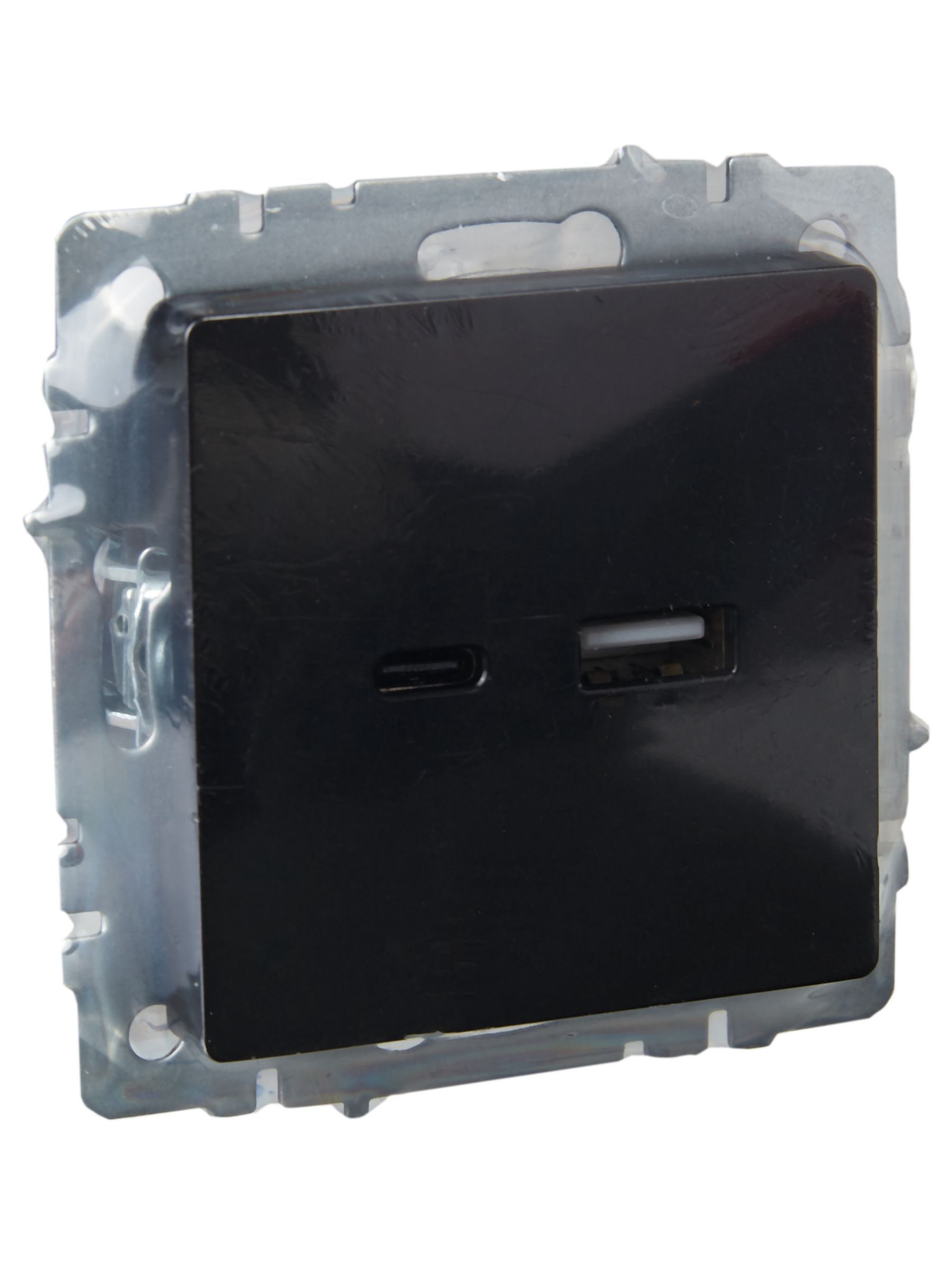 BRITE Розетка USB A+C 18Вт РЮ11-1-БрЧ черный ИЭК