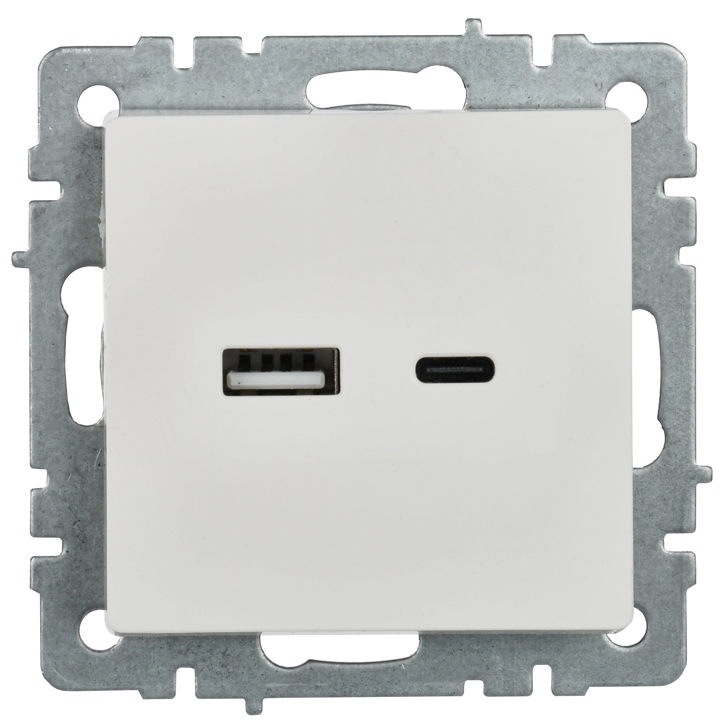 BRITE Розетка USB A+C 18Вт РЮ11-1-БрБ белый ИЭК