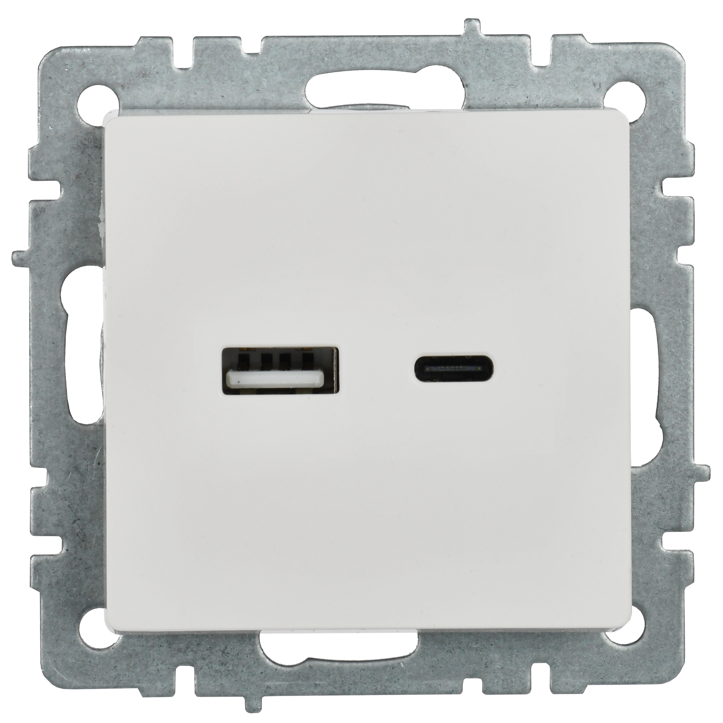 BRITE Розетка USB A+C 18Вт РЮ11-1-БрБ белый ИЭК