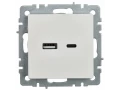 BRITE Розетка USB A+C 18Вт РЮ11-1-БрБ белый ИЭК