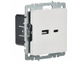 BRITE Розетка USB A+C 18Вт РЮ11-1-БрБ белый ИЭК
