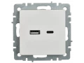 BRITE Розетка USB A+C 18Вт РЮ11-1-БрБ белый ИЭК