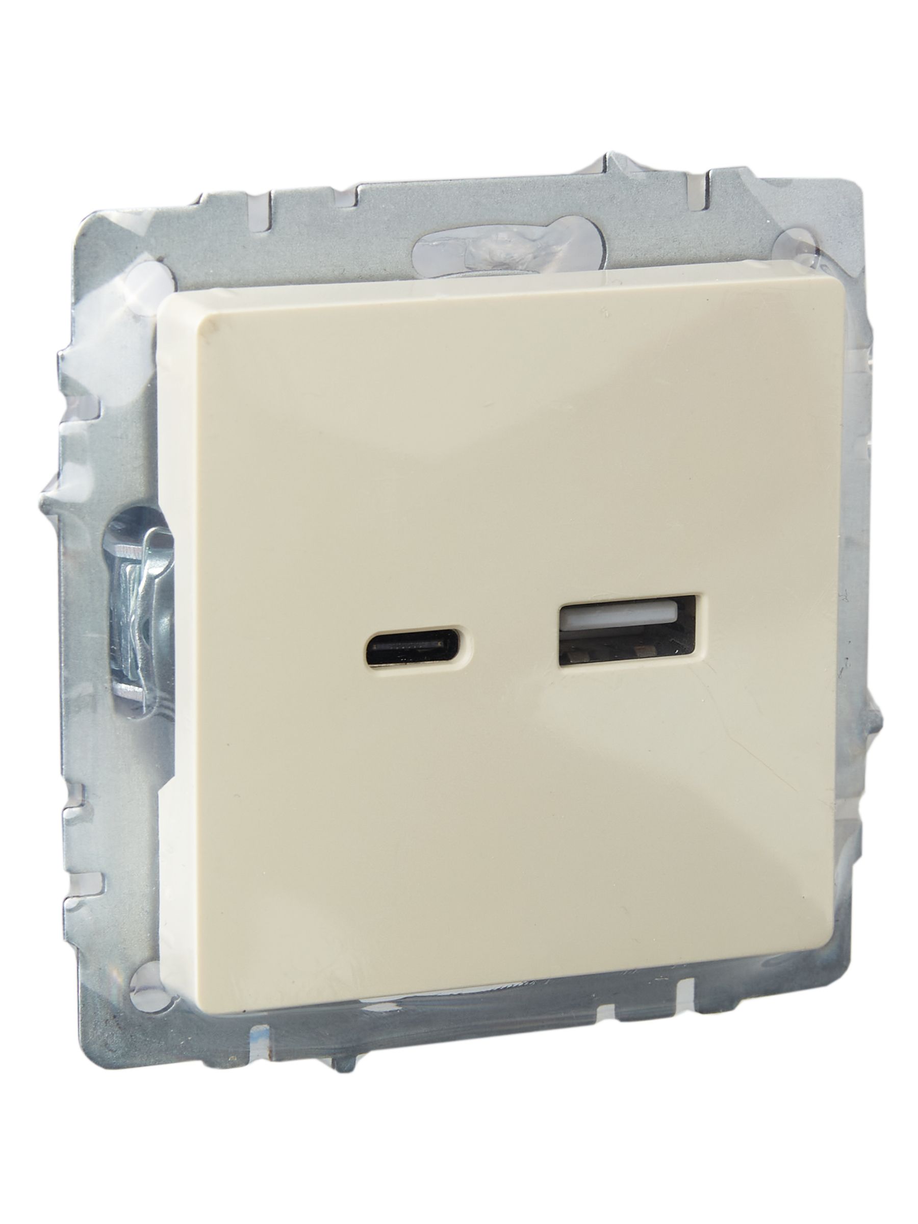 BRITE Розетка USB A+C 18Вт РЮ11-1-БрКр бежевый ИЭК