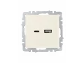 BRITE Розетка USB A+C 18Вт РЮ11-1-БрКр бежевый ИЭК