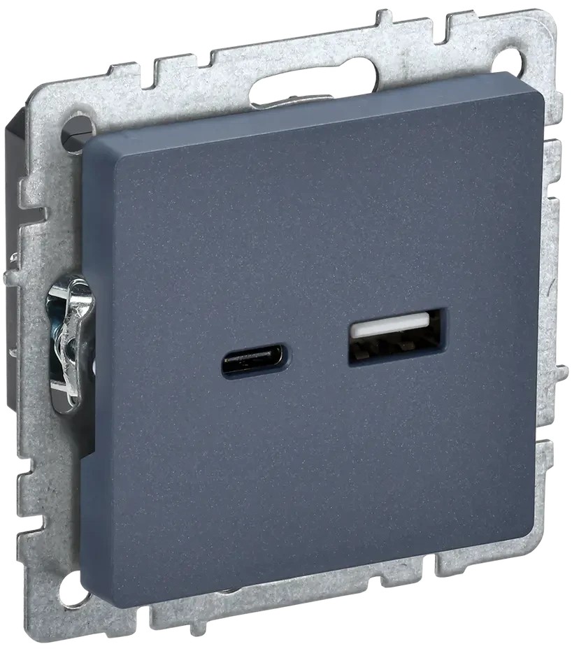 BRITE Розетка USB A+C 18Вт РЮ11-1-БрМ маренго ИЭК