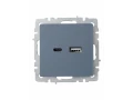 BRITE Розетка USB A+C 18Вт РЮ11-1-БрМ маренго ИЭК
