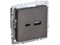 BRITE Розетка USB A+C 18Вт РЮ11-1-БрТБ темная бронза ИЭК