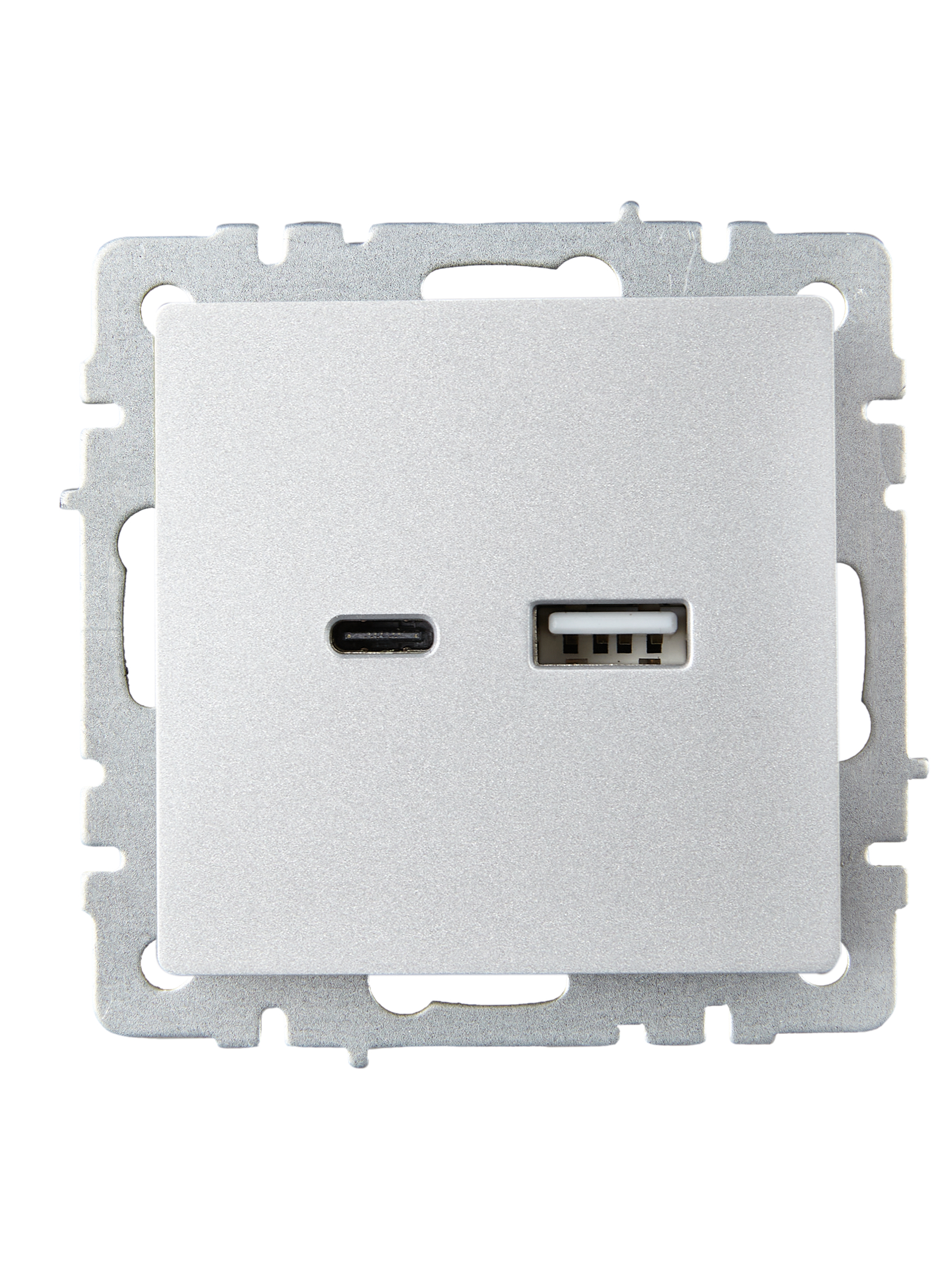 BRITE Розетка USB A+C 18Вт РЮ11-1-БрА алюминий ИЭК