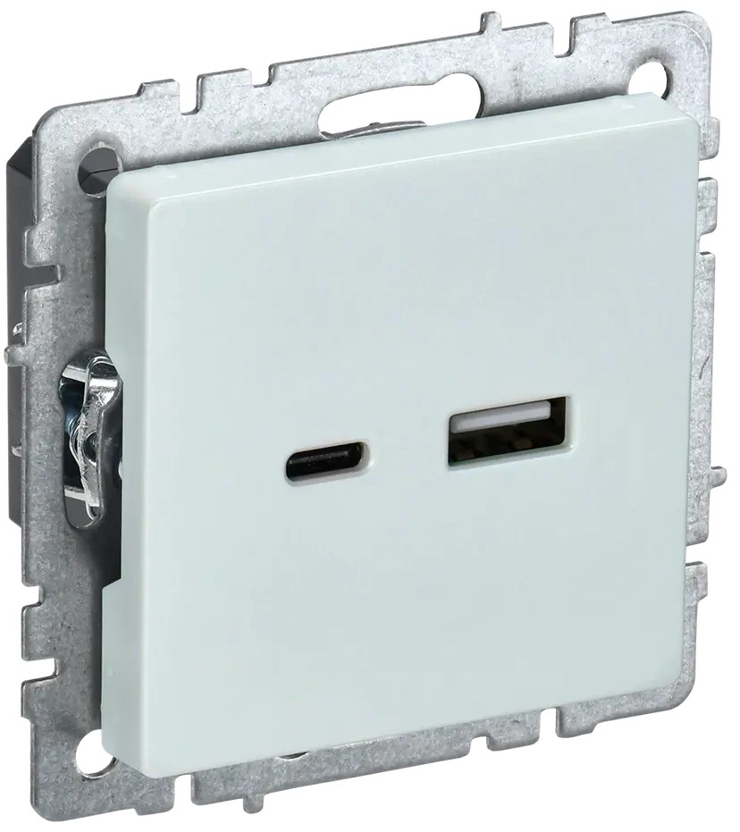 BRITE Розетка USB A+C 18Вт РЮ11-1-БрЖ жемчуг ИЭК
