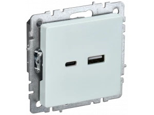 BRITE Розетка USB A+C 18Вт РЮ11-1-БрЖ жемчуг ИЭК