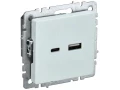 BRITE Розетка USB A+C 18Вт РЮ11-1-БрЖ жемчуг ИЭК