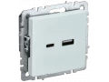 BRITE Розетка USB A+C 18Вт РЮ11-1-БрЖ жемчуг ИЭК