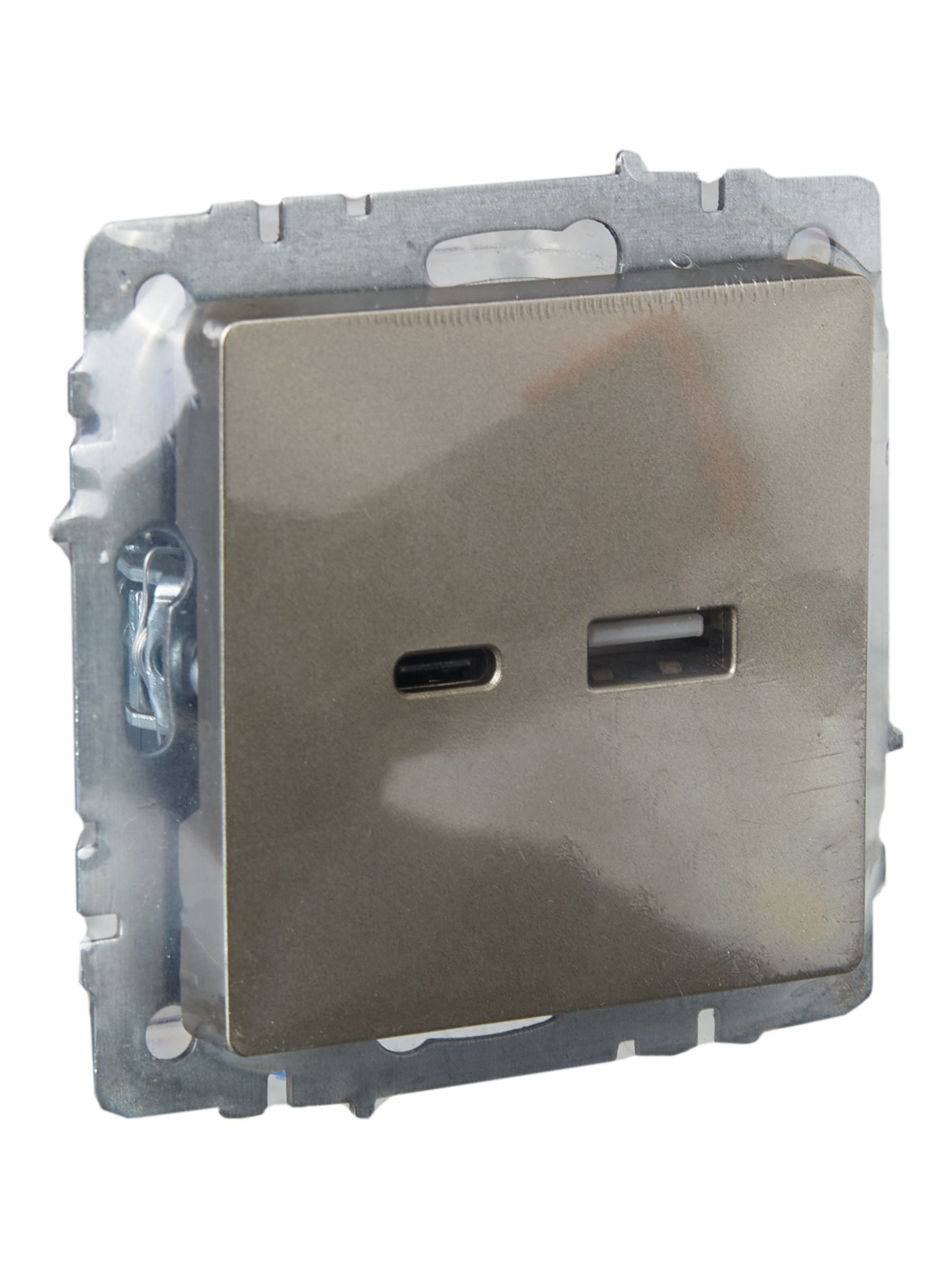 BRITE Розетка USB A+C 18Вт РЮ11-1-БрШ шампань ИЭК