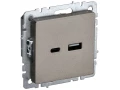 BRITE Розетка USB A+C 18Вт РЮ11-1-БрШ шампань ИЭК