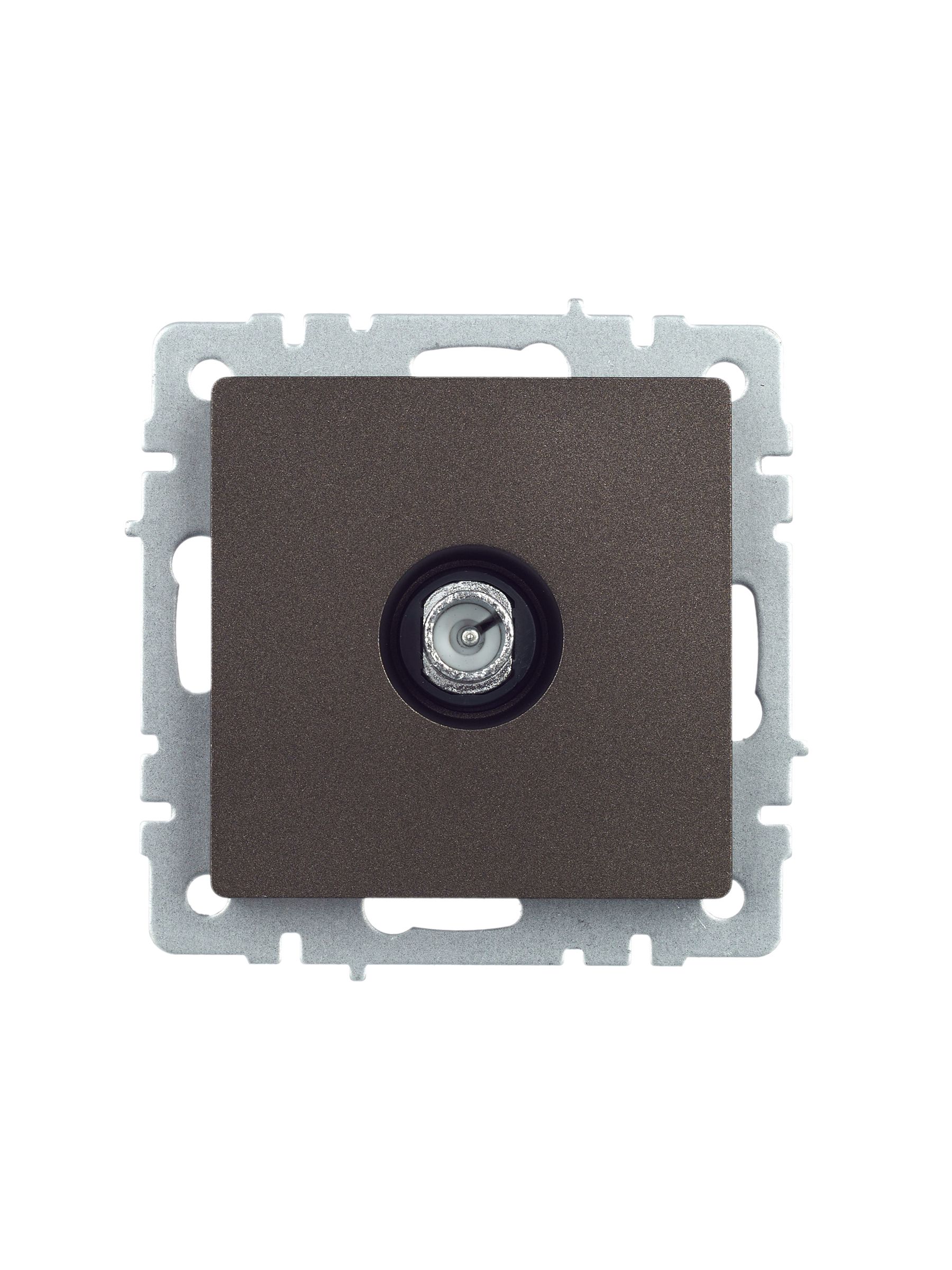 BRITE Розетка TV проходная РТВ10-0-БрТБ темная бронза ИЭК