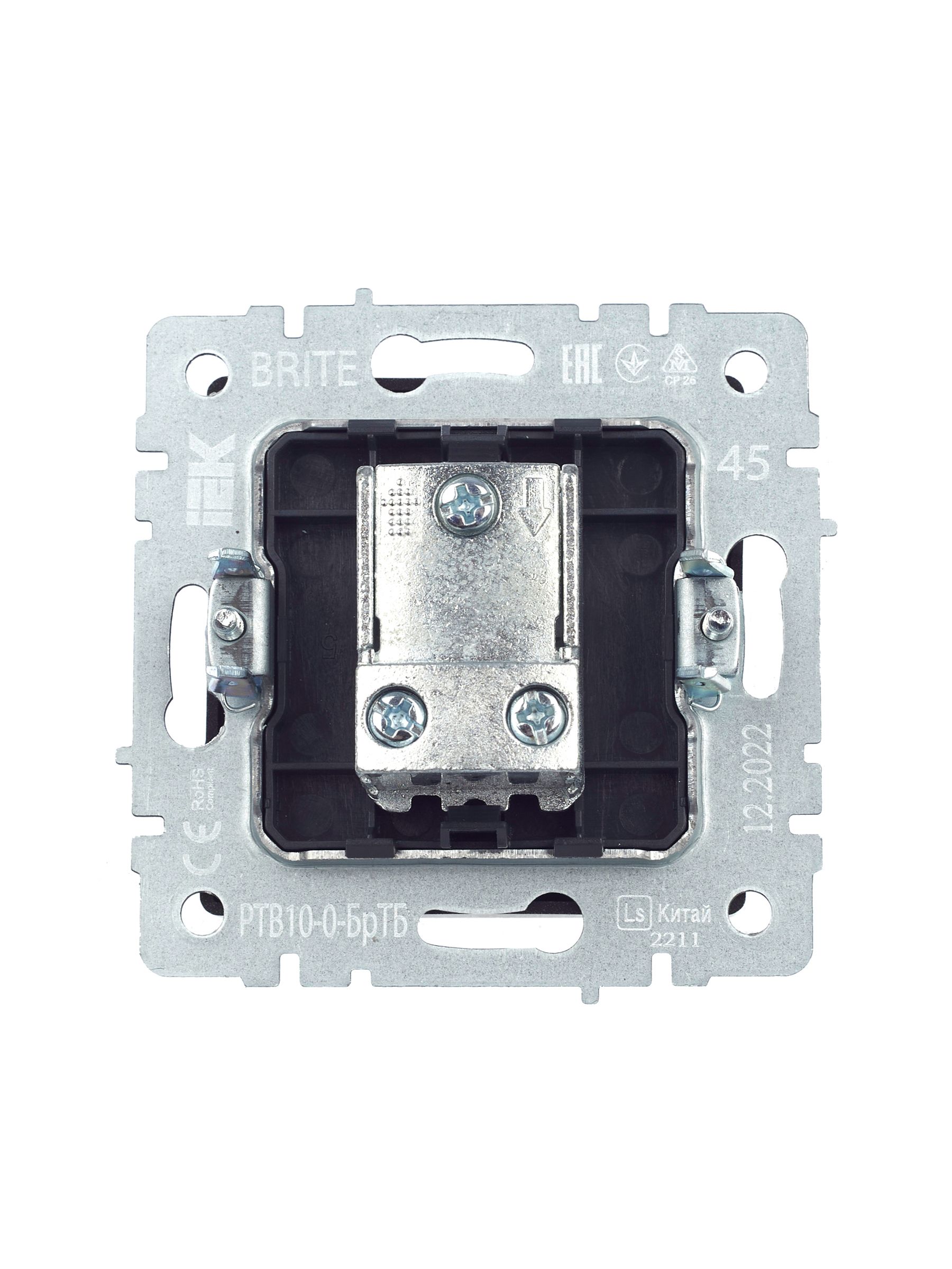 BRITE Розетка TV проходная РТВ10-0-БрТБ темная бронза ИЭК