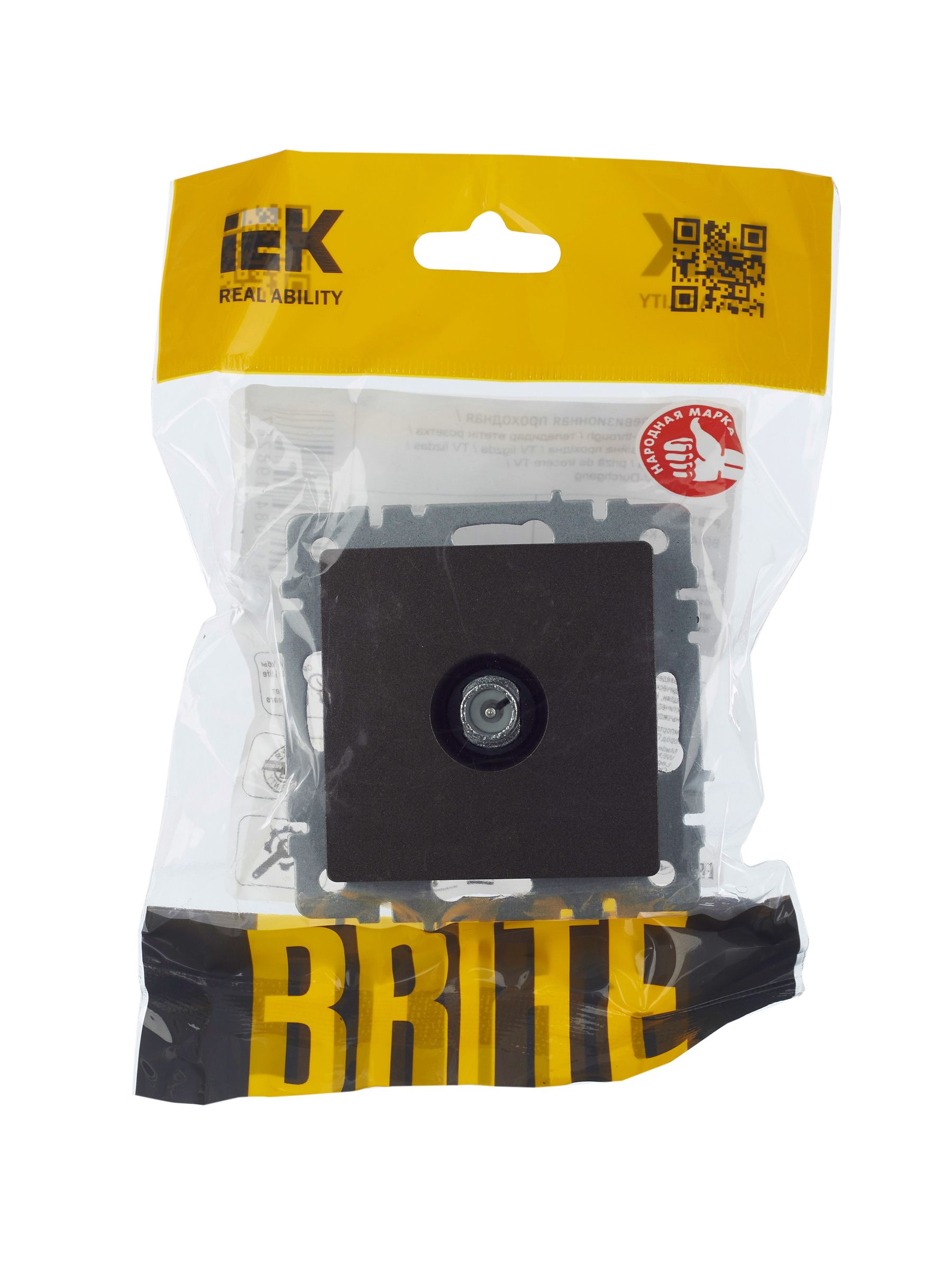 BRITE Розетка TV проходная РТВ10-0-БрТБ темная бронза ИЭК