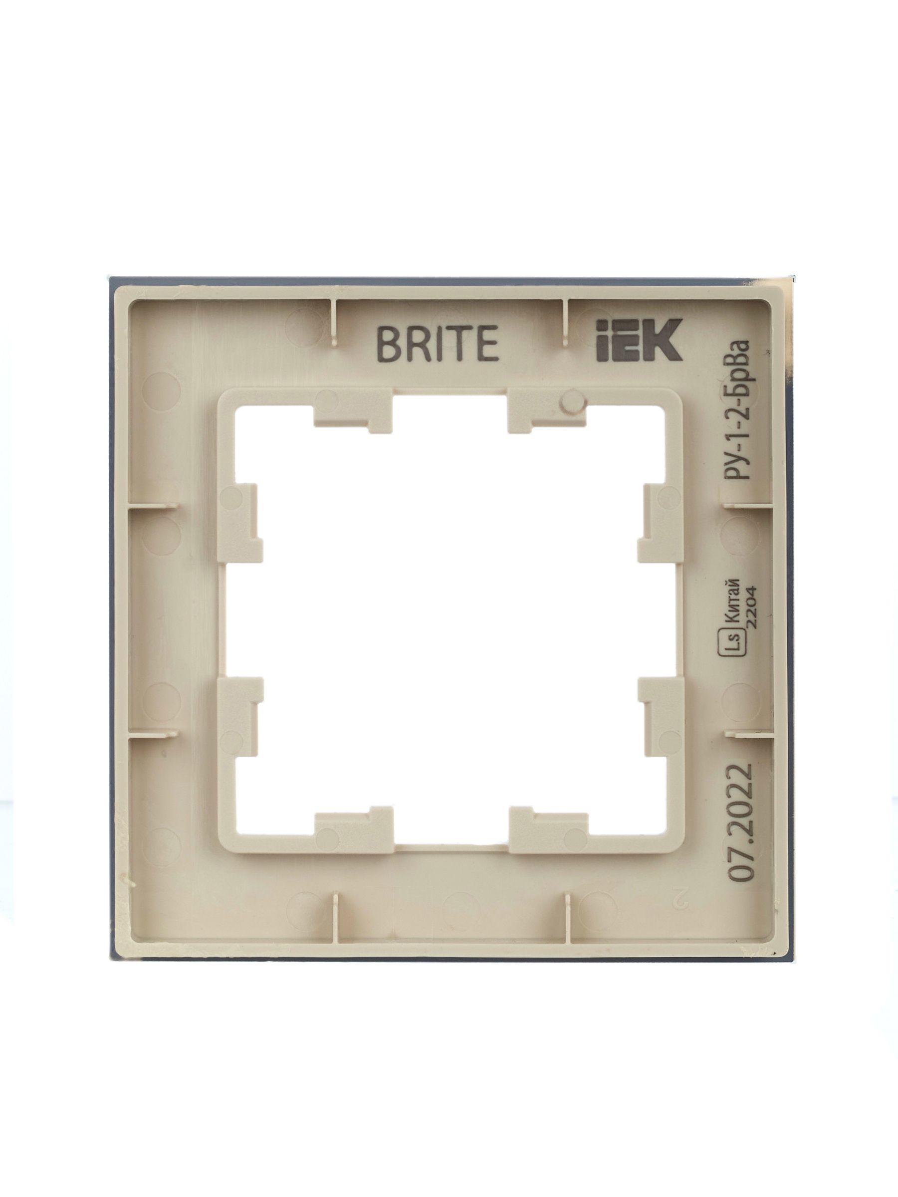 BRITE Рамка 1 -местная РУ-1-2-БрВа стекло ванильный ИЭК
