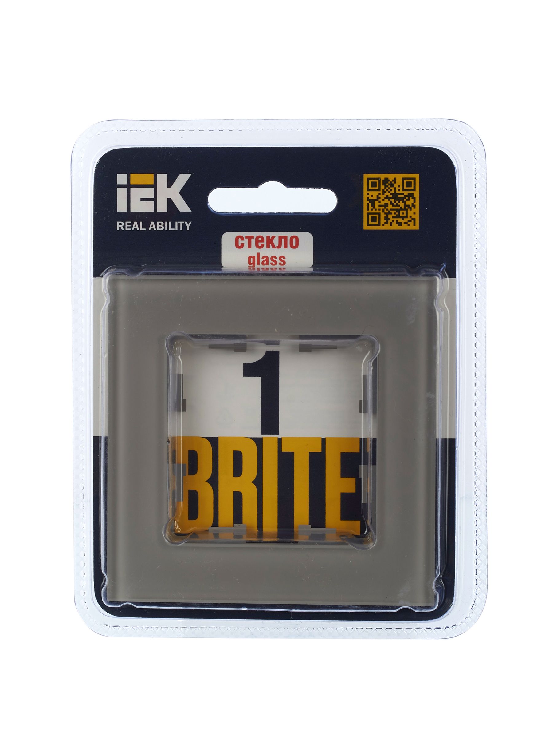BRITE Рамка 1 -местная РУ-1-2-БрД стекло дымчатый ИЭК