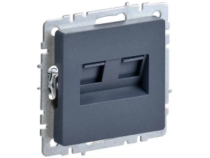BRITE Розетка компьютерная двойная RJ45 кат.5E РК10-2-БрМ маренго ИЭК