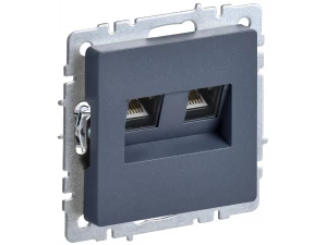 BRITE Розетка компьютерная двойная RJ45 кат.5E РК10-2-БрМ маренго ИЭК
