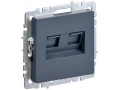 BRITE Розетка компьютерная двойная RJ45 кат.5E РК10-2-БрМ маренго ИЭК