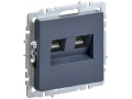 BRITE Розетка компьютерная двойная RJ45 кат.5E РК10-2-БрМ маренго ИЭК