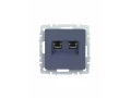 BRITE Розетка компьютерная двойная RJ45 кат.5E РК10-2-БрМ маренго ИЭК